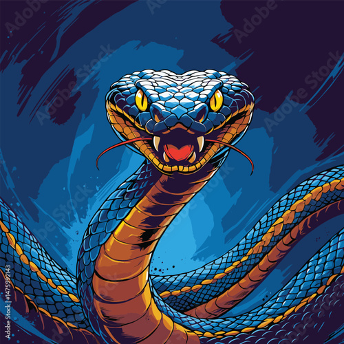 venomous snake vector art for design needs