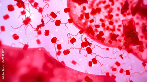 Microscopic depiction of lung infection by Bordetella pertussis bacteria, illustrating the effects of whooping cough on respiratory health