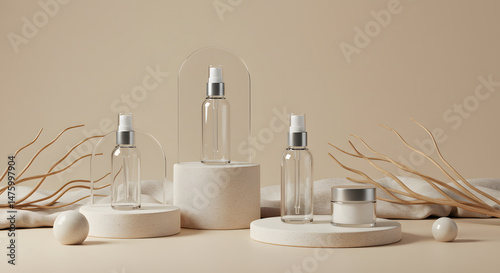 Nature-Inspired Skincare Product Display