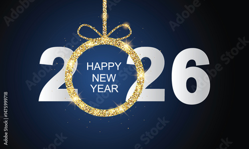 2026 Happy New Year Background Design. Greeting Card, Banner, Poster. Vector Illustration.