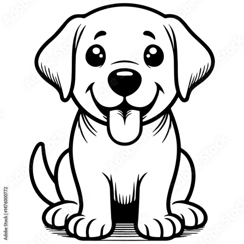 Cute Labrador Retriever Dog Illustration.