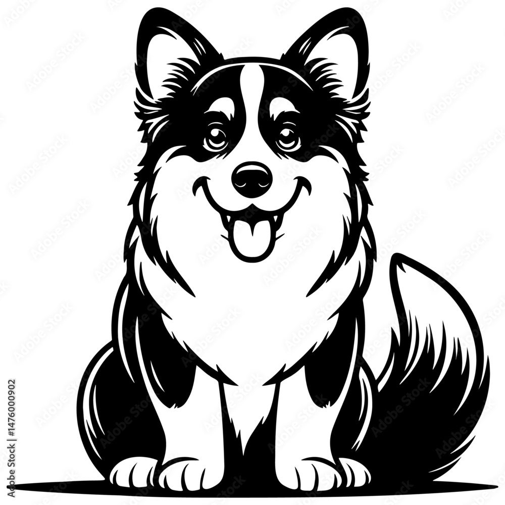 Fototapeta premium Welsh Corgi Dog Illustration.