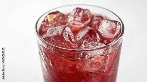 A sweet and tart pomegranate juice, rich in antioxidants, served chilled over ice. photo