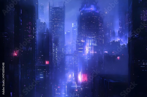 Cyberpunk Cityscape at Night