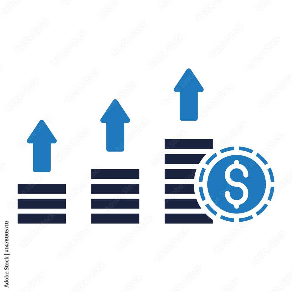 financial profit icon blue financial profit icon blue