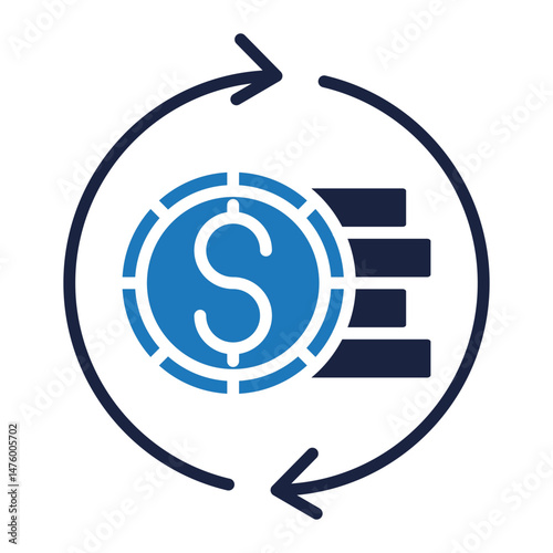 money exchange icon blue