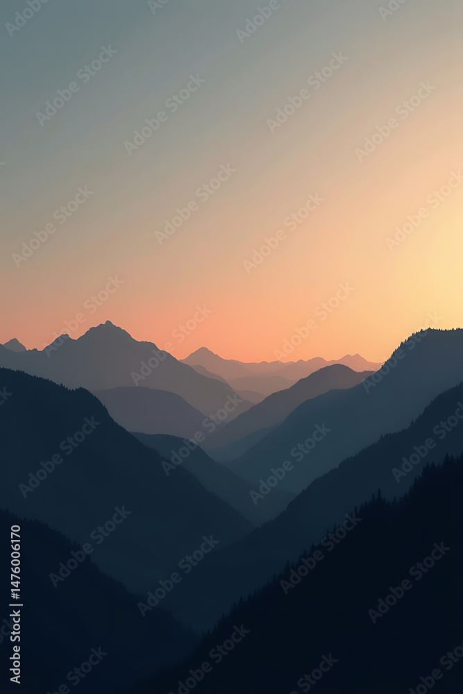 Fototapeta premium sunset in the mountains