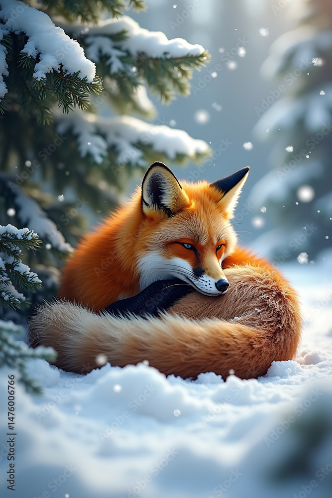 Obraz premium red fox vulpes