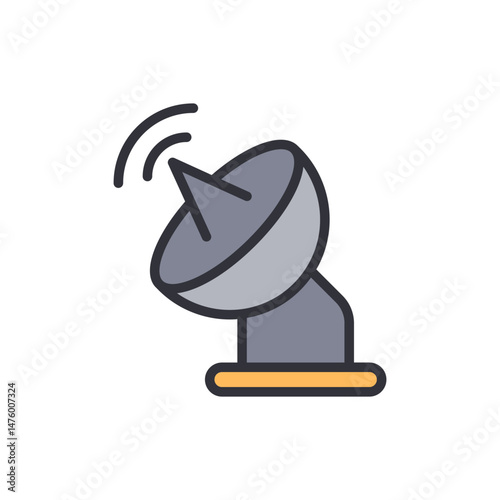 Stylized Satellite Dish Icon Depicting Communication And Technology