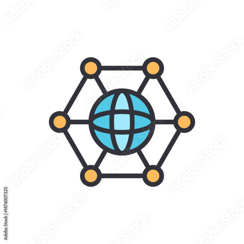Global Network Connection Depicting Worldwide Communication And Technology