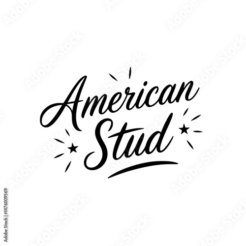 American Stud. 4th July Vector Design Isolated on White Background