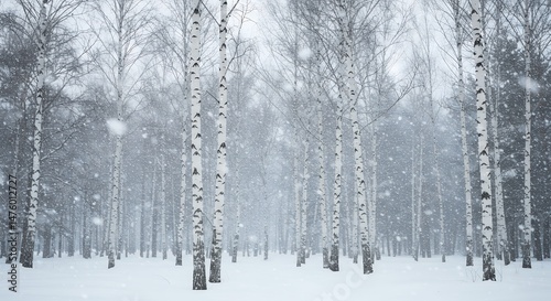 Wallpaper Mural Birch Trees in Snowy Forest Torontodigital.ca
