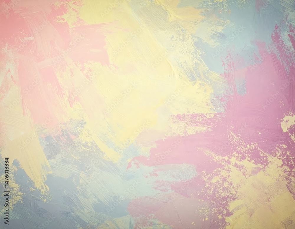 A vibrant painting featuring a harmonious blend of soft pinks, sunny yellows, and deep blues, creating an abstract, dreamy landscape full of energy. A vibrant painting featuring a harmonious blend of soft pinks, sunny yellows, and deep blues, creating an abstract, dreamy landscape full of energy.