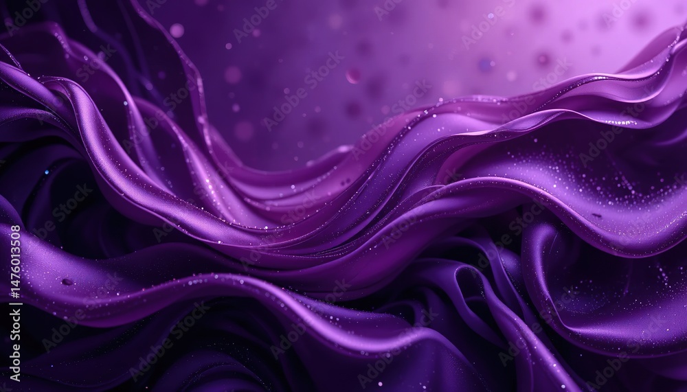 Obraz premium Flowing Purple Silk with Sparkling Details and Soft, Ambient Lig