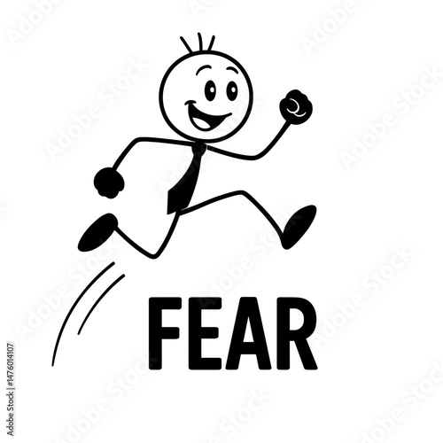 Jumping over fear — symbol of bravery and overcoming limits