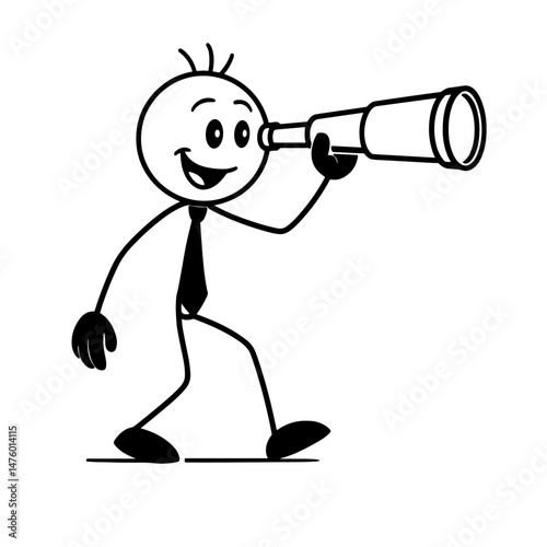 Looking through telescope — symbol of vision and future planning
