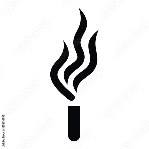 Torch icon. Simple illustration of torch icon for web design isolated on white background