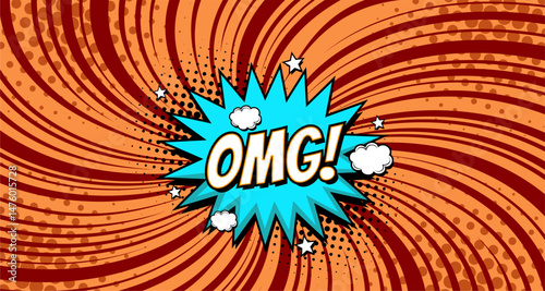 Comic speech bubble with omg text