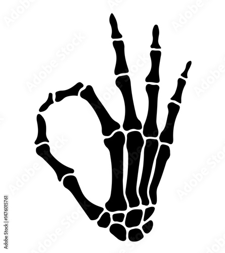 Skeleton hand making OK gesture