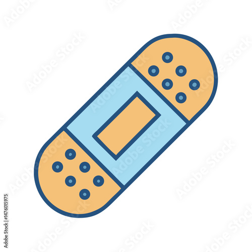 Illustration of adhesive bandage on black background for healthcare