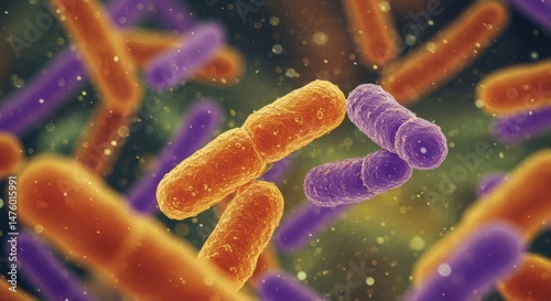 Microscopic View of Colorful Bacteria: An Insight into the World of Microorganisms