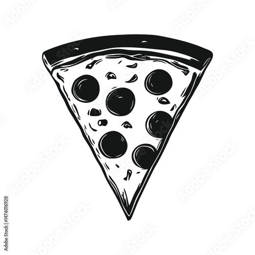 pizza italian food, silhouette style icon design, vector illustration