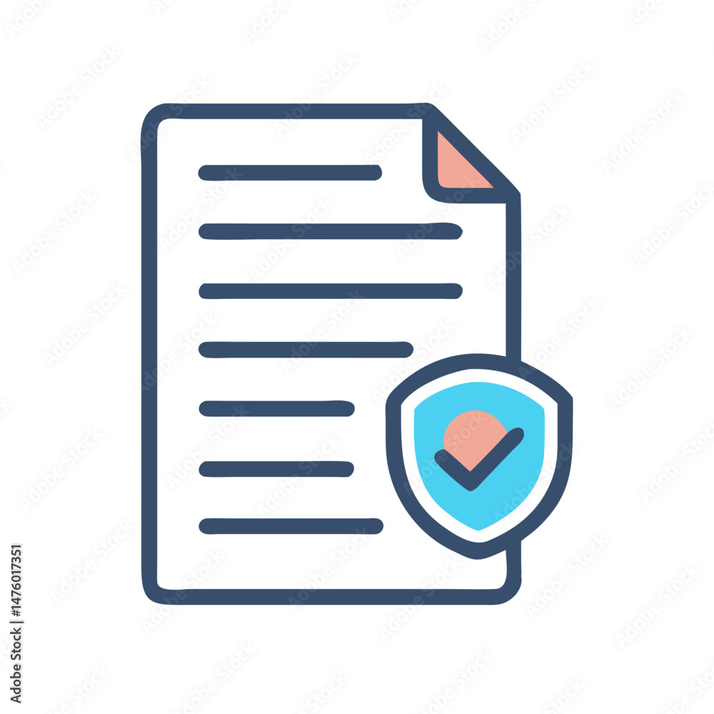 Secure Document File Protection Icon Illustration on Black Background Secure Document File Protection Icon Illustration on Black Background