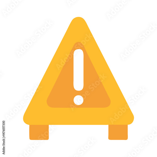Yellow caution sign with exclamation point on black background