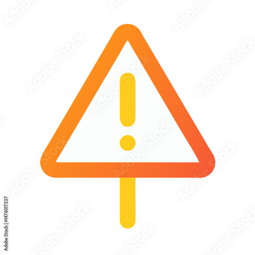 Vibrant caution sign against black background for hazard notification