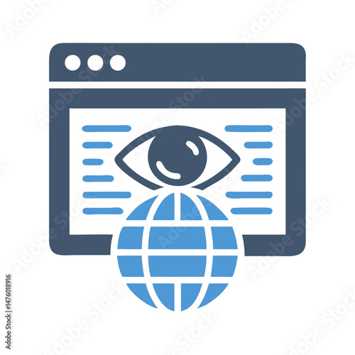 Global Website Security and Online Surveillance Concept Illustration