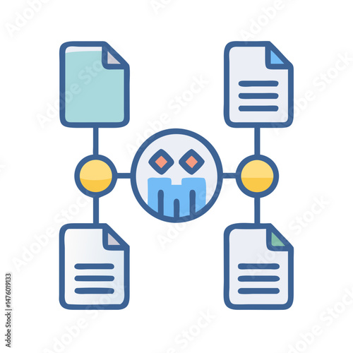 Data sharing network with central team hub connection
