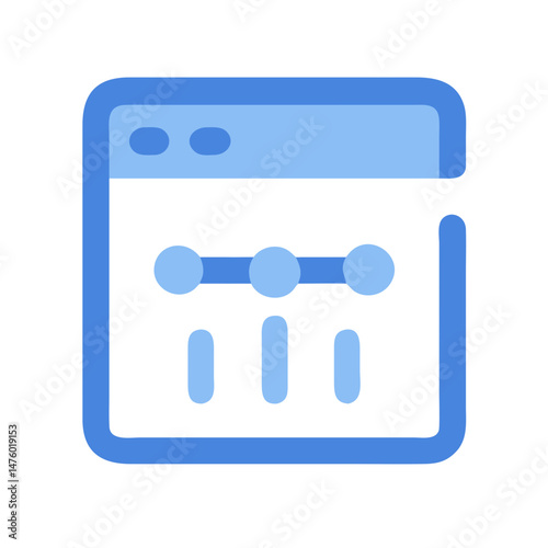 Blue adjustments icon representing control panel interface design