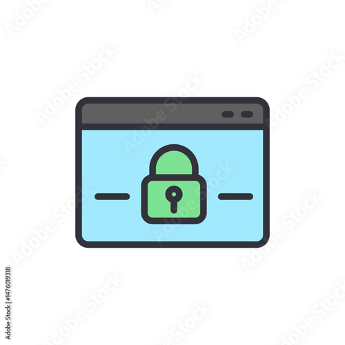 Secured Web Page Interface With Padlock Depicting Data Protection