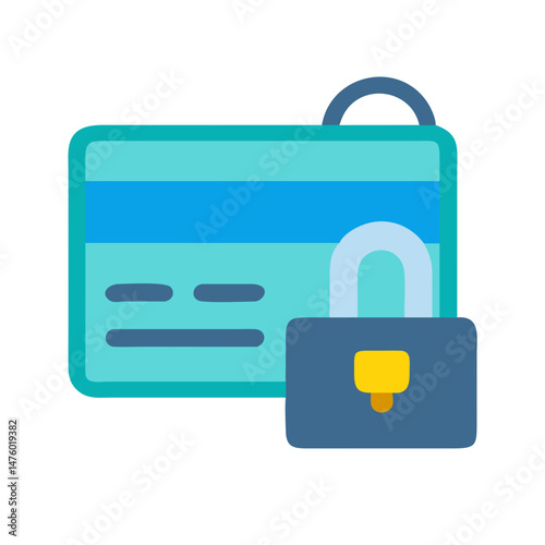 Secured credit card payment icon showing financial data protection
