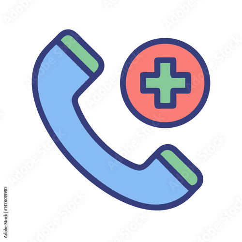 Medical assistance phone call icon for emergency support services