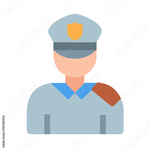 Simple police officer icon symbol on black background