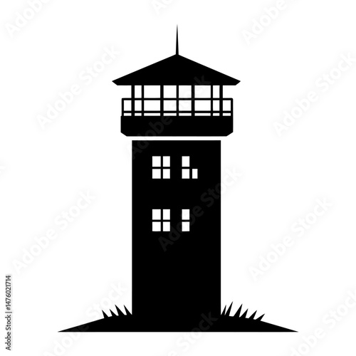 lighthouse icon over white background. vector illusory design.