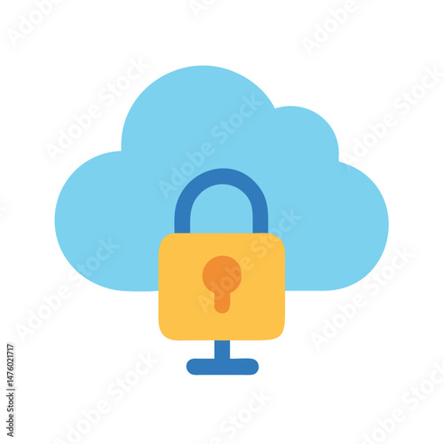 Secure Cloud Data Protection with Padlock and Server Icon