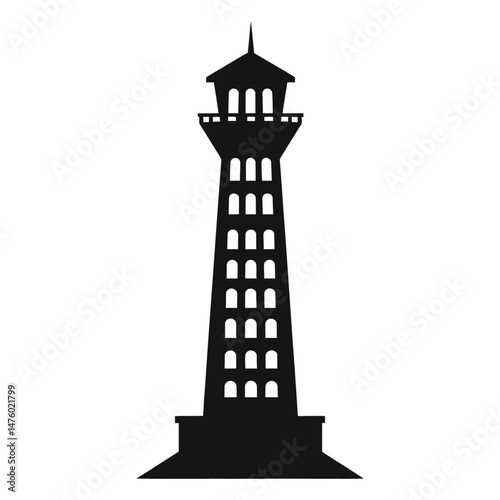 lighthouse icon over white background. vector illusory design.