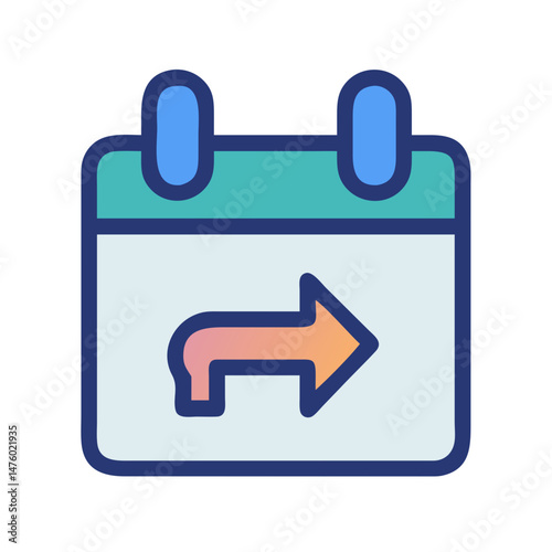 Calendar icon with a right arrow indicating event