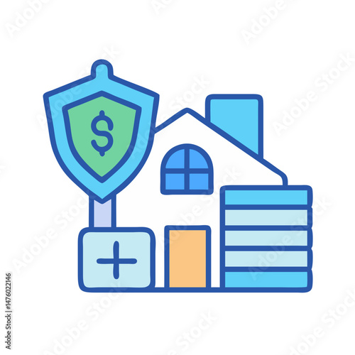 House protected by shield with currency symbol vector illustration