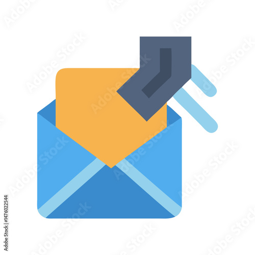 Stylized icon showing email sent using a data plug