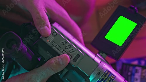 Retro Video Recorder LCD Display with Chroma Key