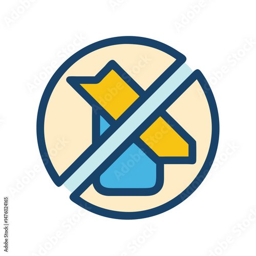 No paper airplane allowed forbidden sign vector illustration