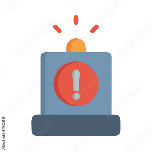 Stylized hazard warning light icon illustration on black backdrop