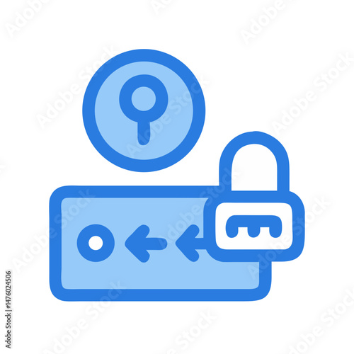 Secured data transfer with access key and padlock icon