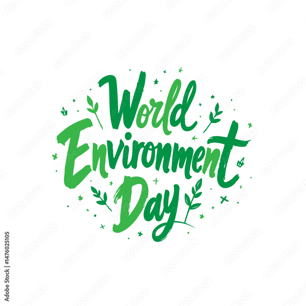 Obraz premium Lively Calligraphy Celebrating World Environment Day with Floral Accents Design