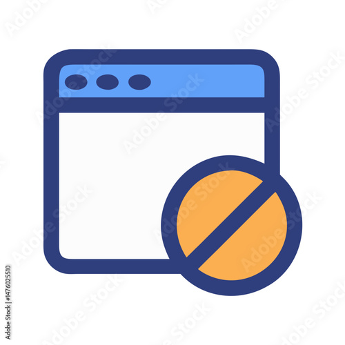 Website access denied flat icon concept illustration design