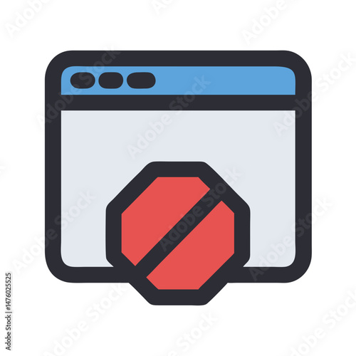 Website error with access denied flat vector illustration