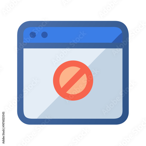 Website block error message displayed in a cartoonish design